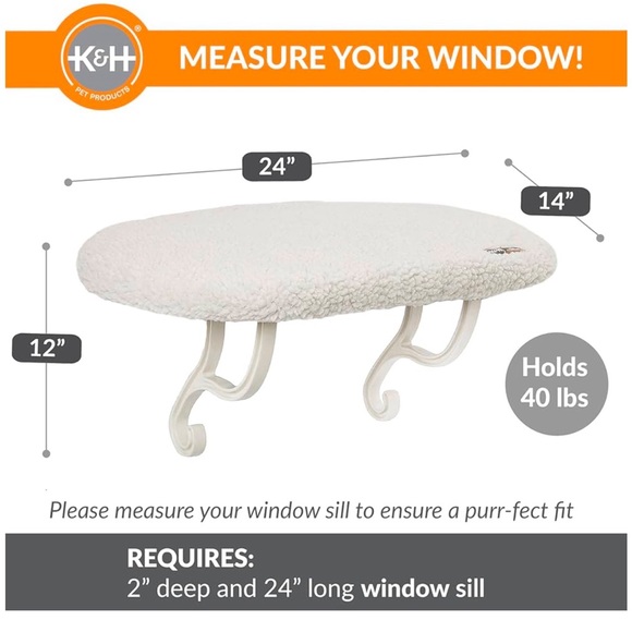 NWT Cat Window Perch Kitty Sill with Washable Cushion Bed Cover - Picture 3 of 8